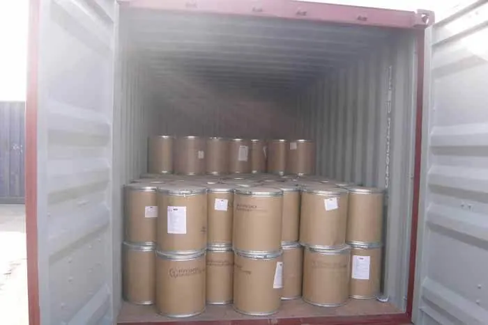 Solid sodium methoxide loaded in a 20ft container